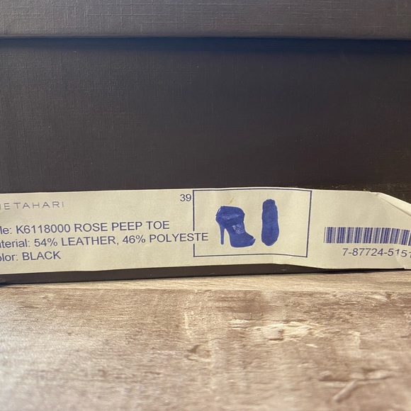 Ellie Tahiti black suede and lace stiletto peep toe - Picture 13 of 13